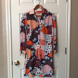 Boden Floral cord shirt dress size 8